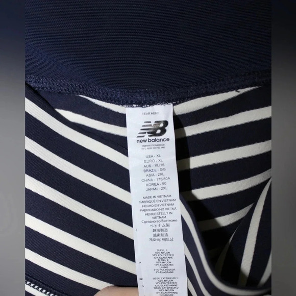 New Balance x J. Crew NWT Women’s Striped Mesh Cropped Leggings Size XL - Picture 11 of 11